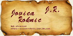 Jovica Roknić vizit kartica